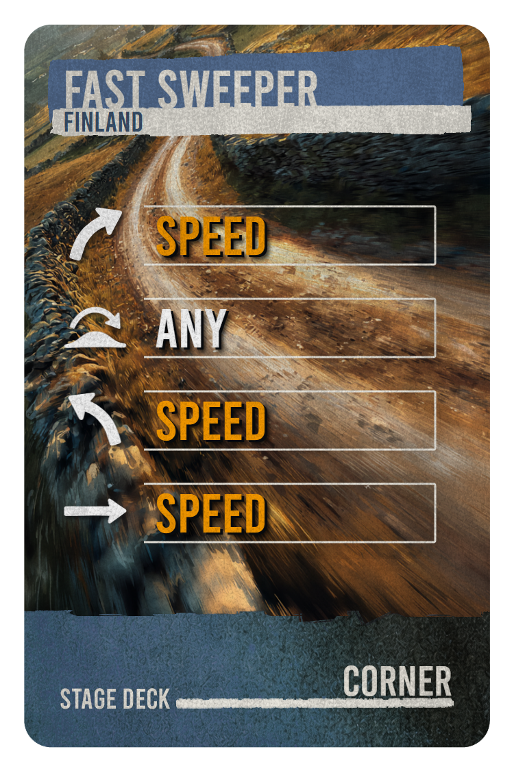 Fast Sweeper Stage card with four calls listed vertically